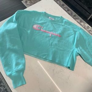 Champion Blue Cropped Sweater